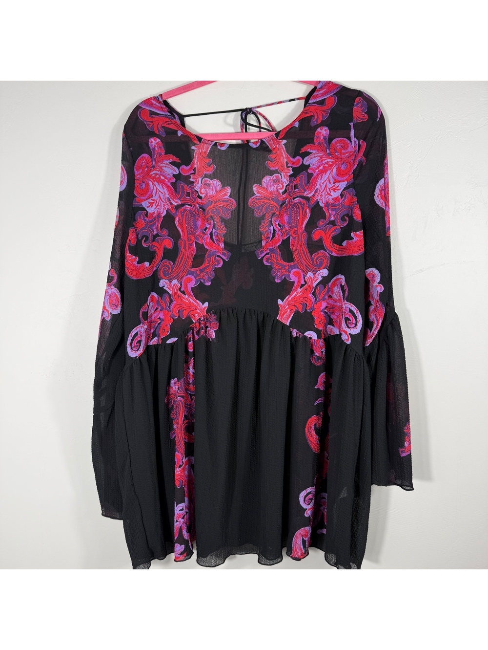 Free People Intimately Floral Symphony Bell Sleeve Tunic Dress | Medium
